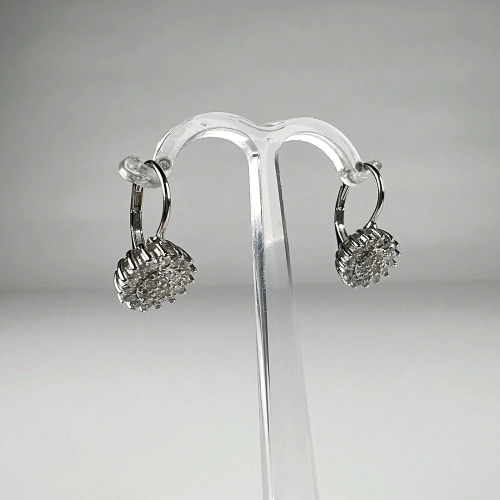 Cercei drop zirconia cu prindere leverback din argint 925 - vedere 2