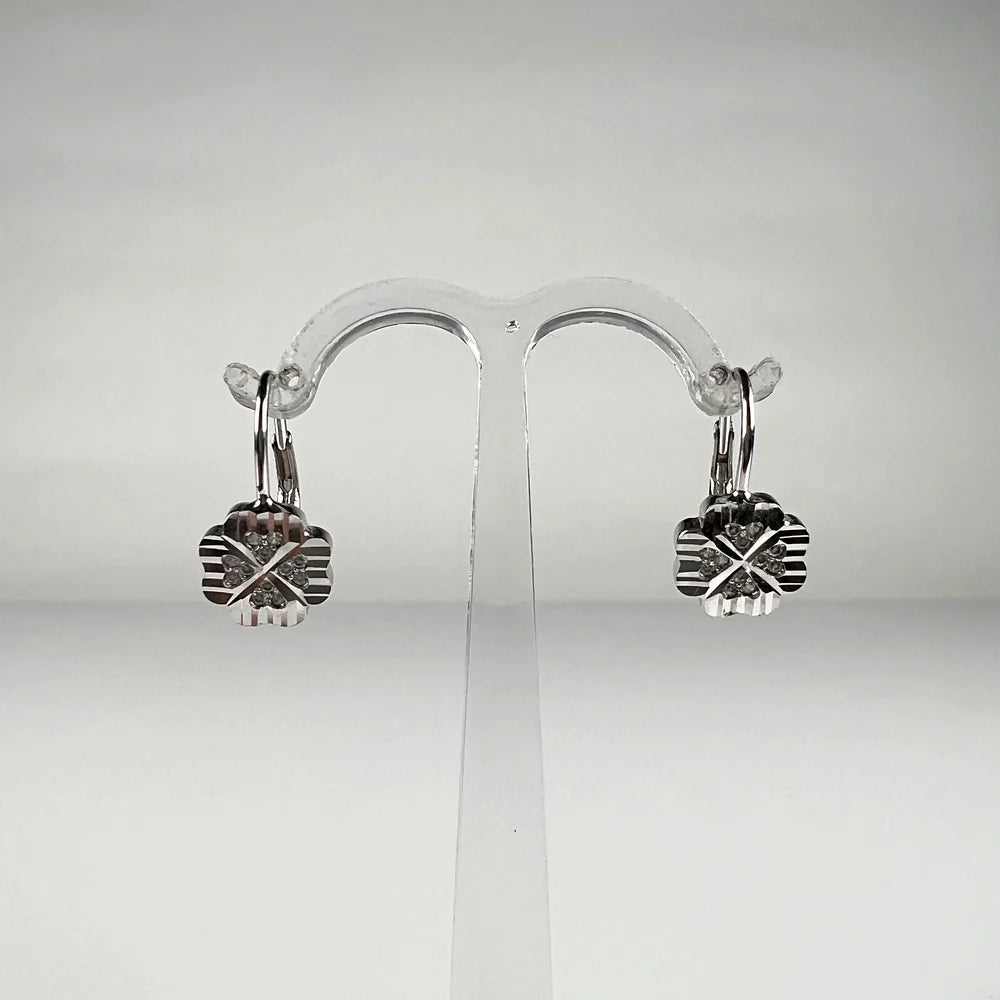 Cercei drop zirconia cu prindere leverback din argint 925 - vedere 1