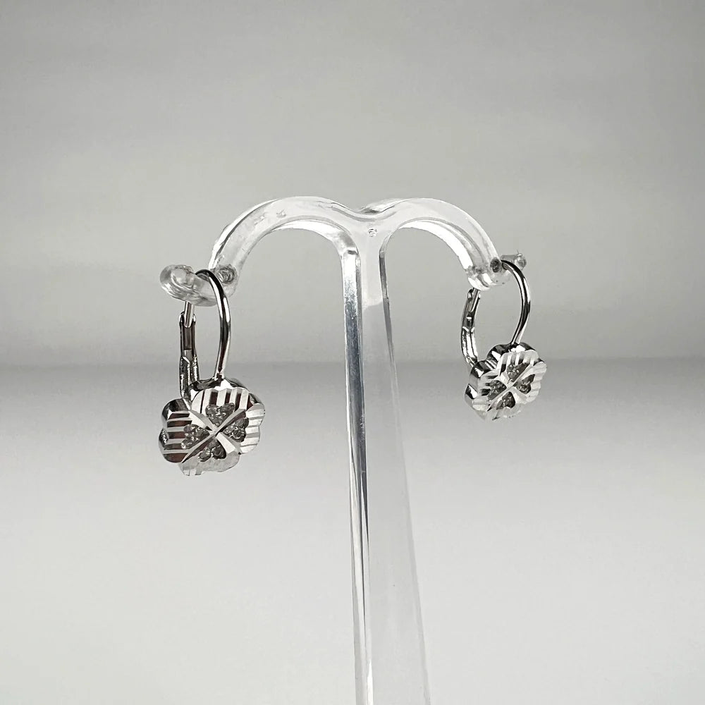 Cercei drop zirconia cu prindere leverback din argint 925 - vedere 2
