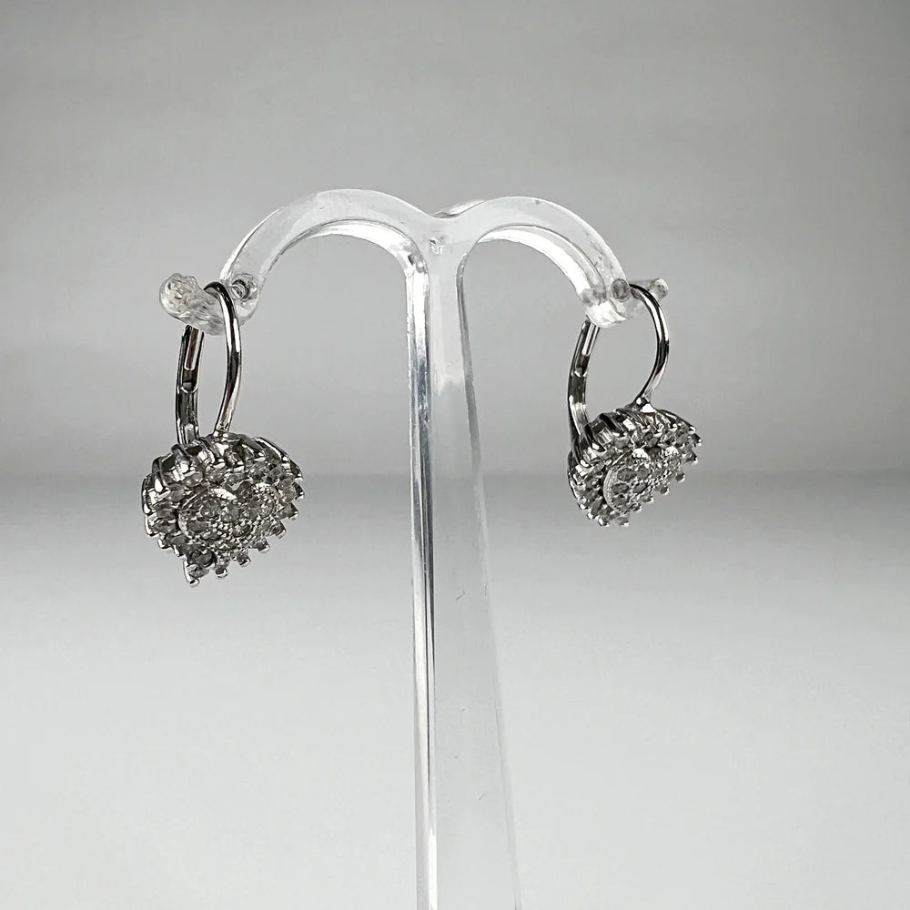 Cercei drop zirconia cu prindere leverback din argint 925 - vedere 2