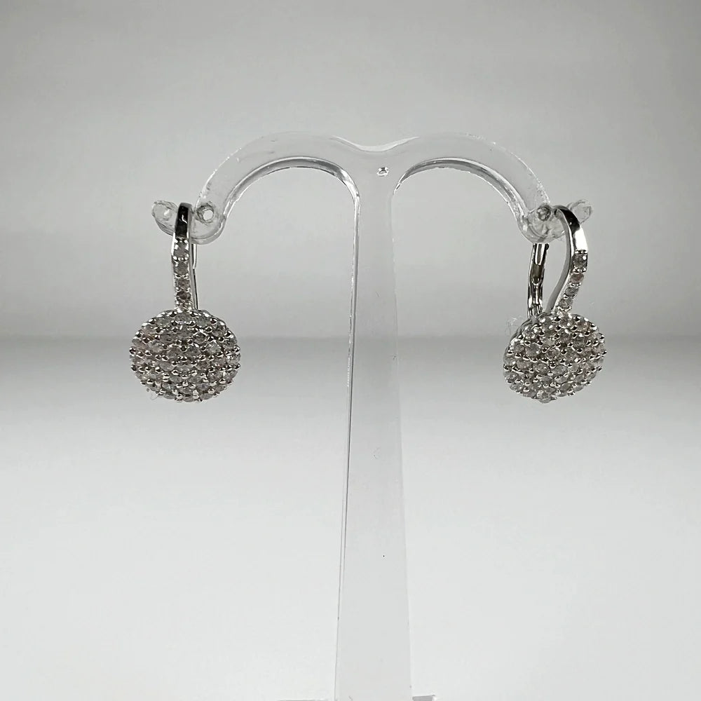 Cercei drop zirconia cu prindere leverback din argint 925 - vedere 1