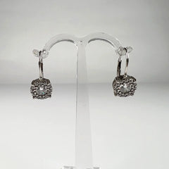 Cercei drop zirconia cu prindere leverback din argint 925 - vedere 1