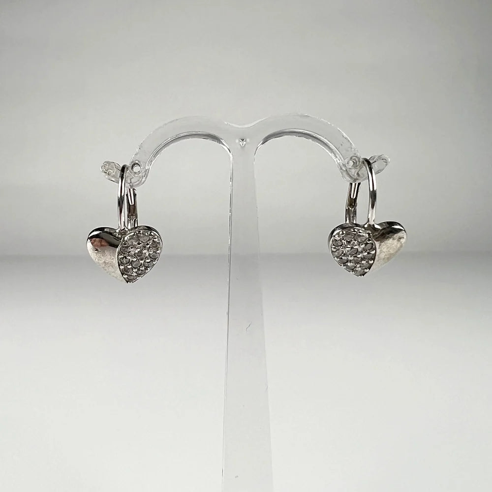Cercei drop zirconia cu prindere leverback din argint 925 - vedere 1