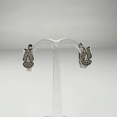 Cercei creole argint 925 cu zirconia si leverback, 13mm - vedere 1