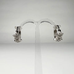 Cercei creole argint 925 cu zirconia si prindere leverback 13mm - vedere 1