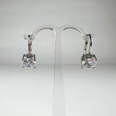 Cercei drop zirconia cu prindere leverback din argint 925 - vedere 1