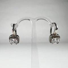 Cercei drop zirconia cu prindere leverback din argint 925 - vedere 1