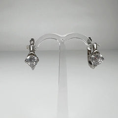 Cercei creole zirconia leverback din argint 925 - vedere 1