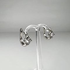 Cercei creole zirconia leverback din argint 925 - vedere 2