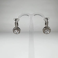 Cercei drop zirconia cu leverback din argint 925 - vedere 1