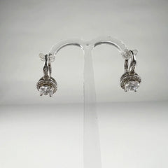 Cercei drop zirconia cu prindere leverback din argint 925 - vedere 1
