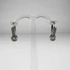 Cercei drop argint 925 cu zirconia si prindere leverback - vedere 1