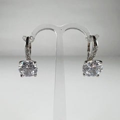 Cercei drop zirconia cu prindere leverback din argint 925 - vedere 1
