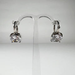 Cercei drop zirconia cu prindere leverback din argint 925 - vedere 1