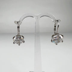 Cercei drop zirconia cu prindere leverback din argint 925 - vedere 1