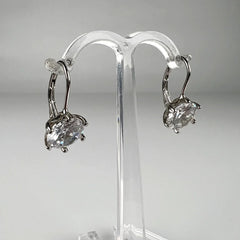 Cercei drop zirconia cu prindere leverback din argint 925 - vedere 2