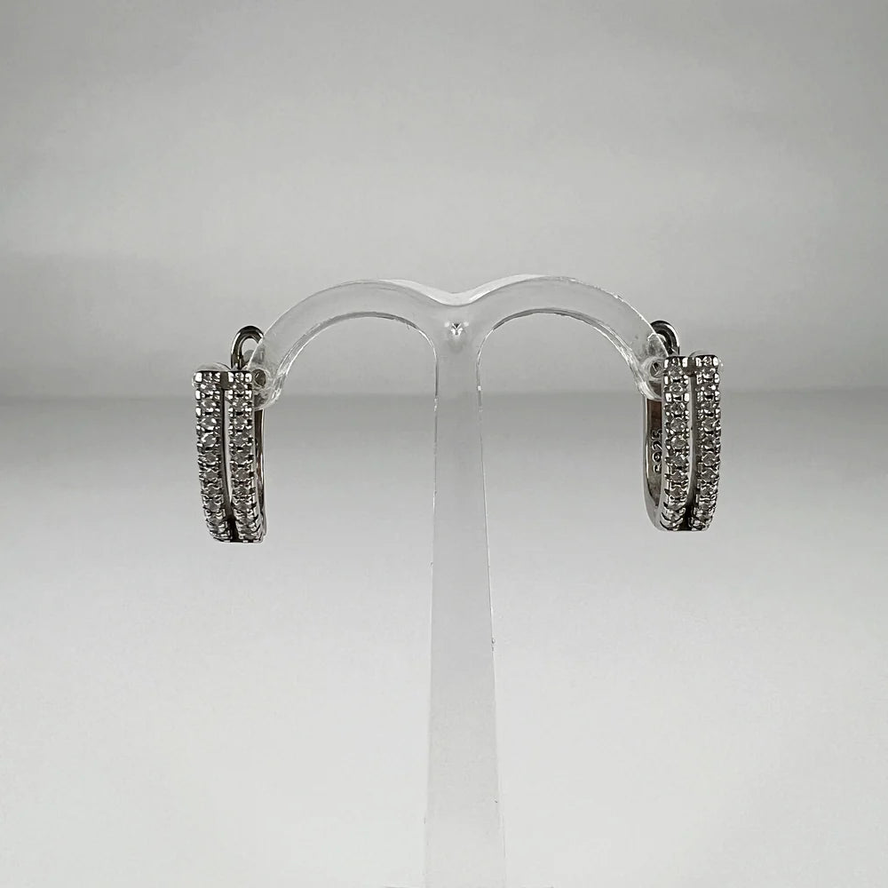 Cercei drop zirconia cu prindere leverback din argint 925 - vedere 1