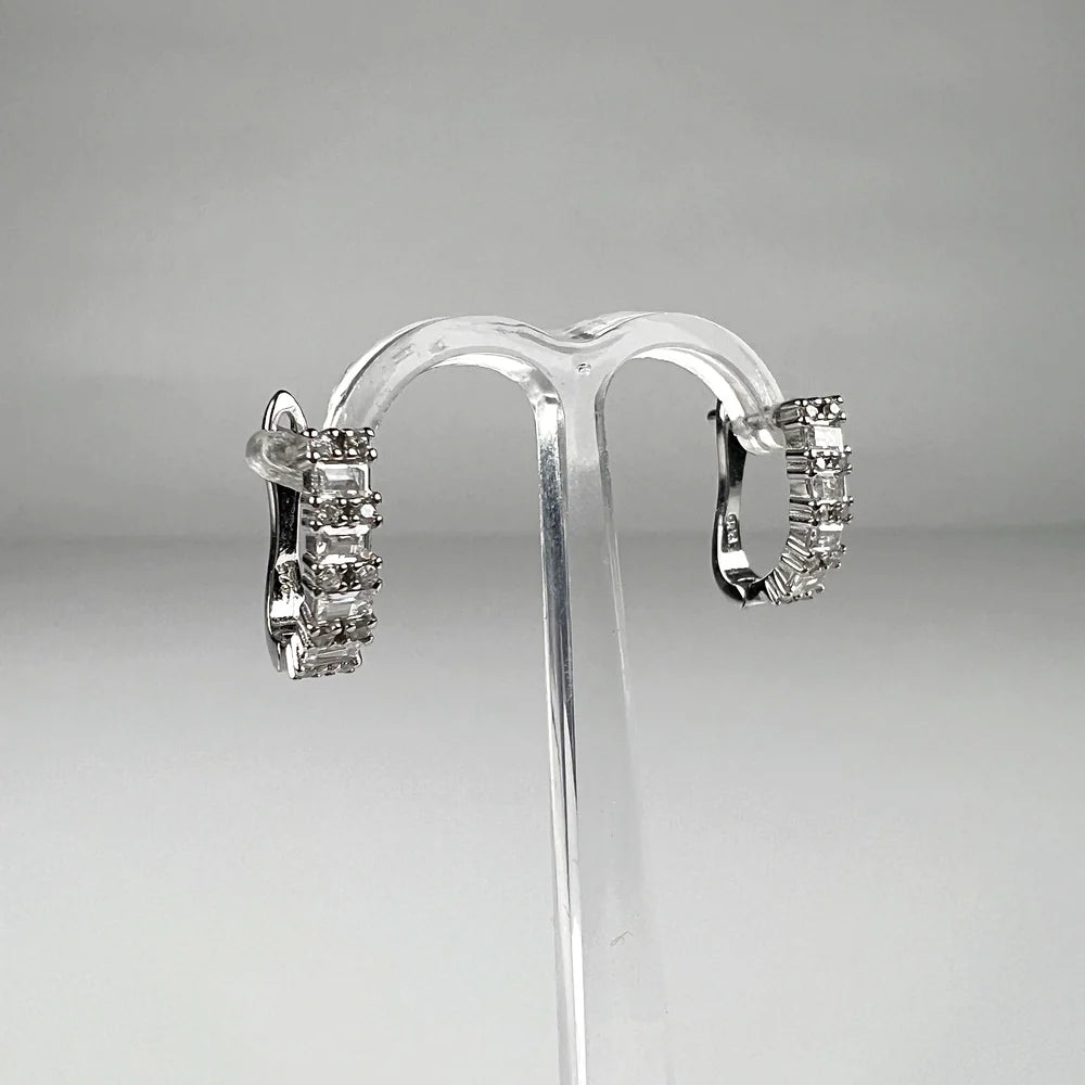 Cercei drop zirconia cu prindere leverback din argint 925 - vedere 2