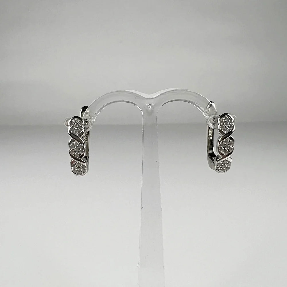 Cercei drop zirconia cu prindere leverback din argint 925 - vedere 1