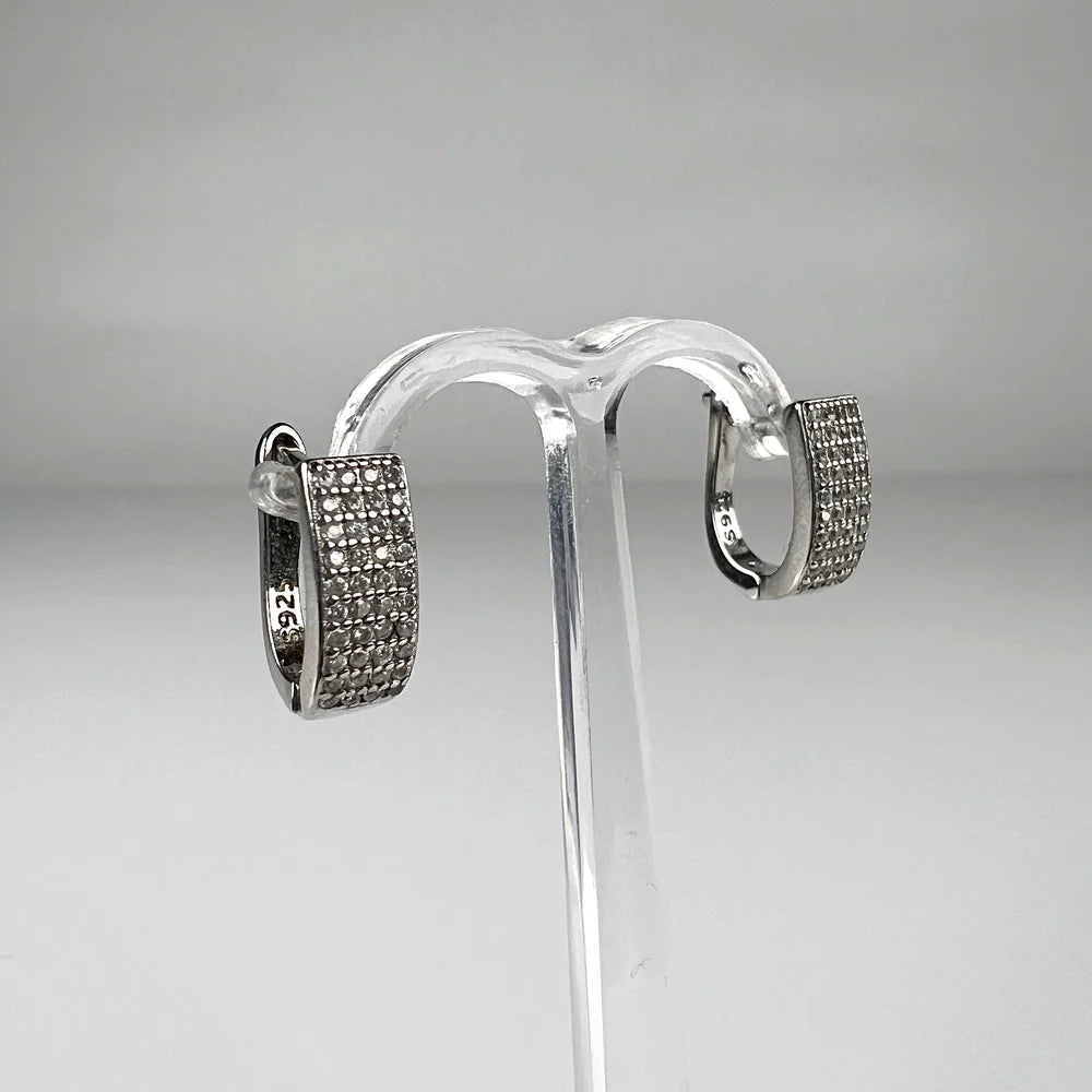 Cercei drop zirconia cu prindere leverback din argint 925 - vedere 2