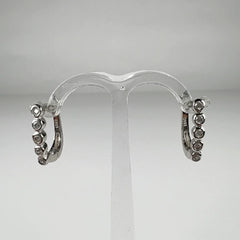 Cercei creole zirconia cu prindere leverback din argint 925 - vedere 1