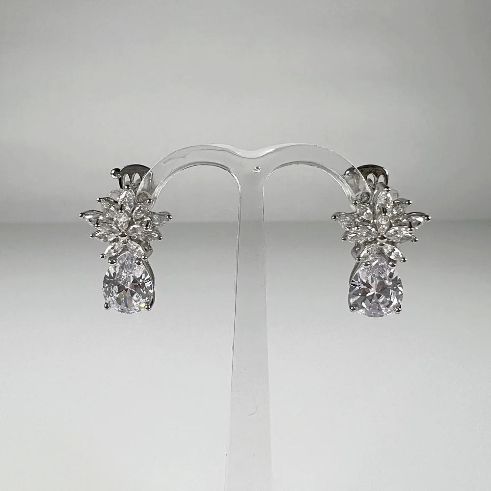 Cercei creole zirconia leverback din argint 925 18mm - vedere 1