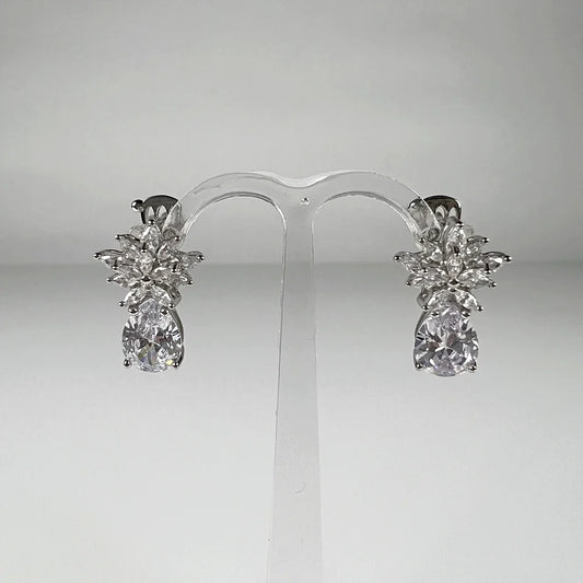 Cercei creole zirconia leverback din argint 925 18mm - vedere 1