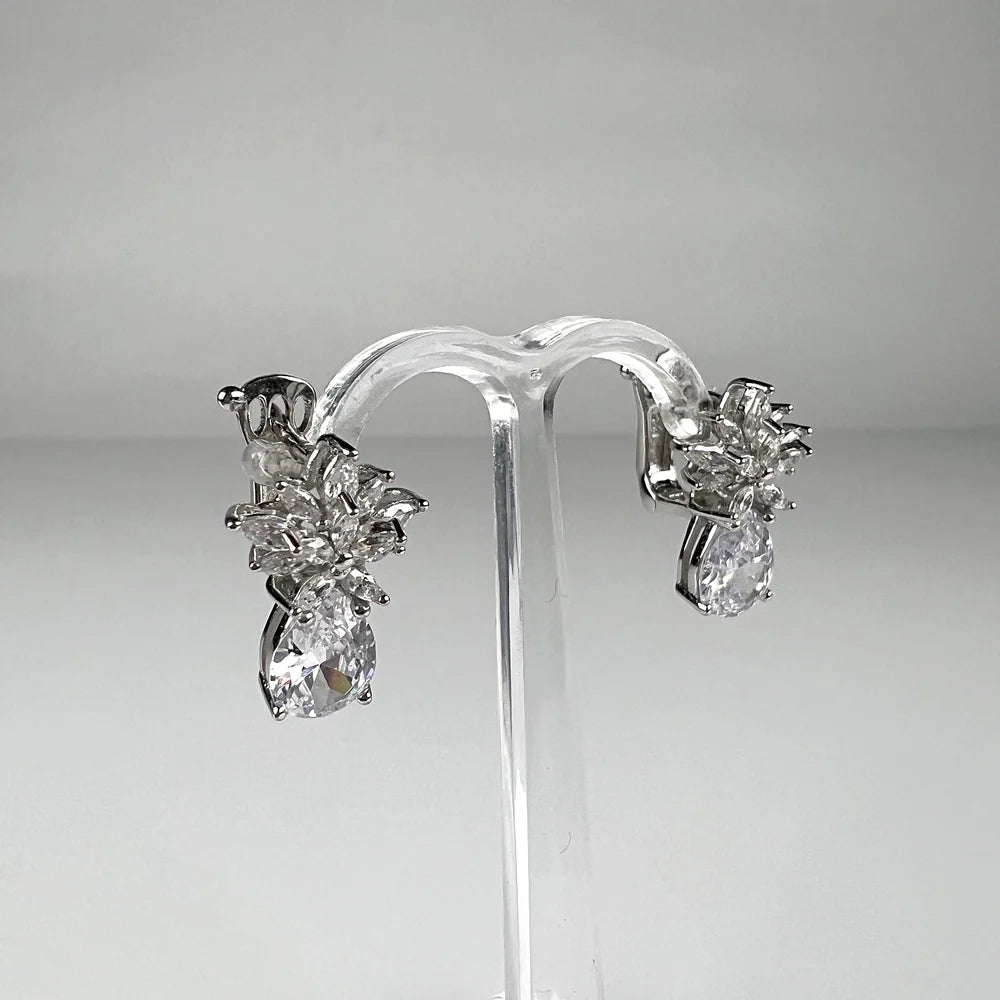 Cercei creole zirconia leverback din argint 925 18mm - vedere 2