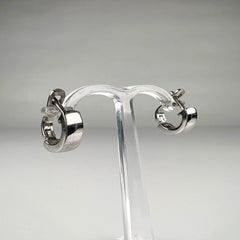 Cercei creole argint 925 cu zirconia si prindere leverback 14mm - vedere 2