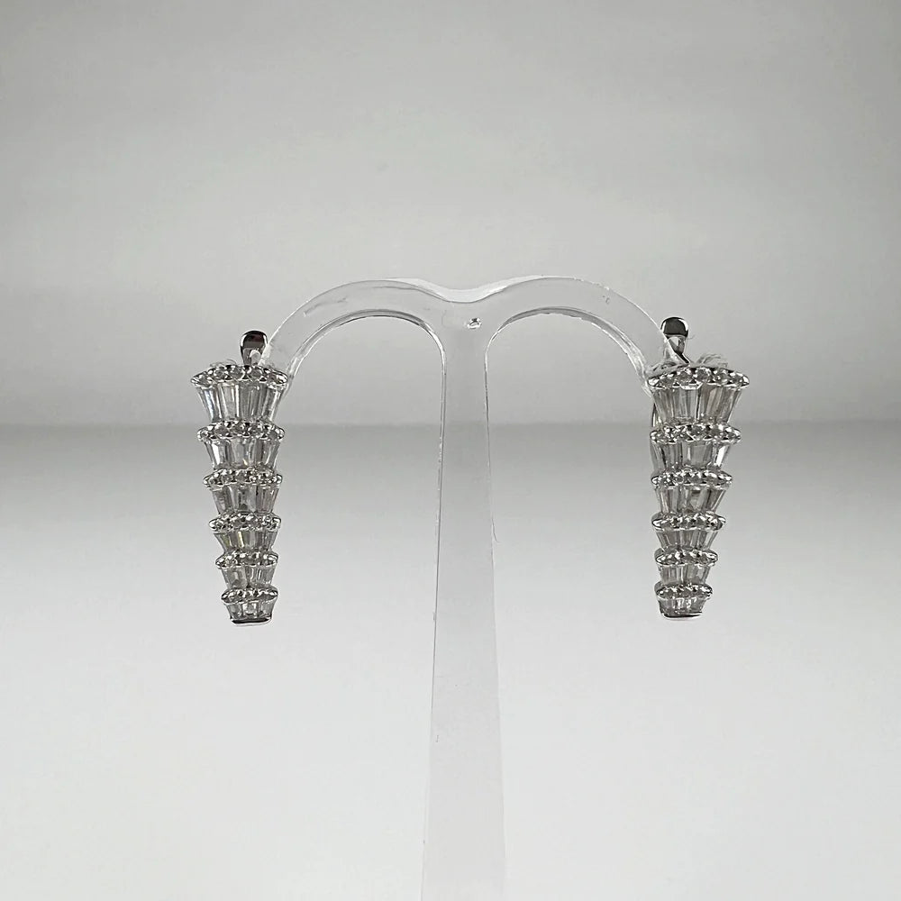 Cercei drop zirconia cu prindere leverback din argint 925 - vedere 1