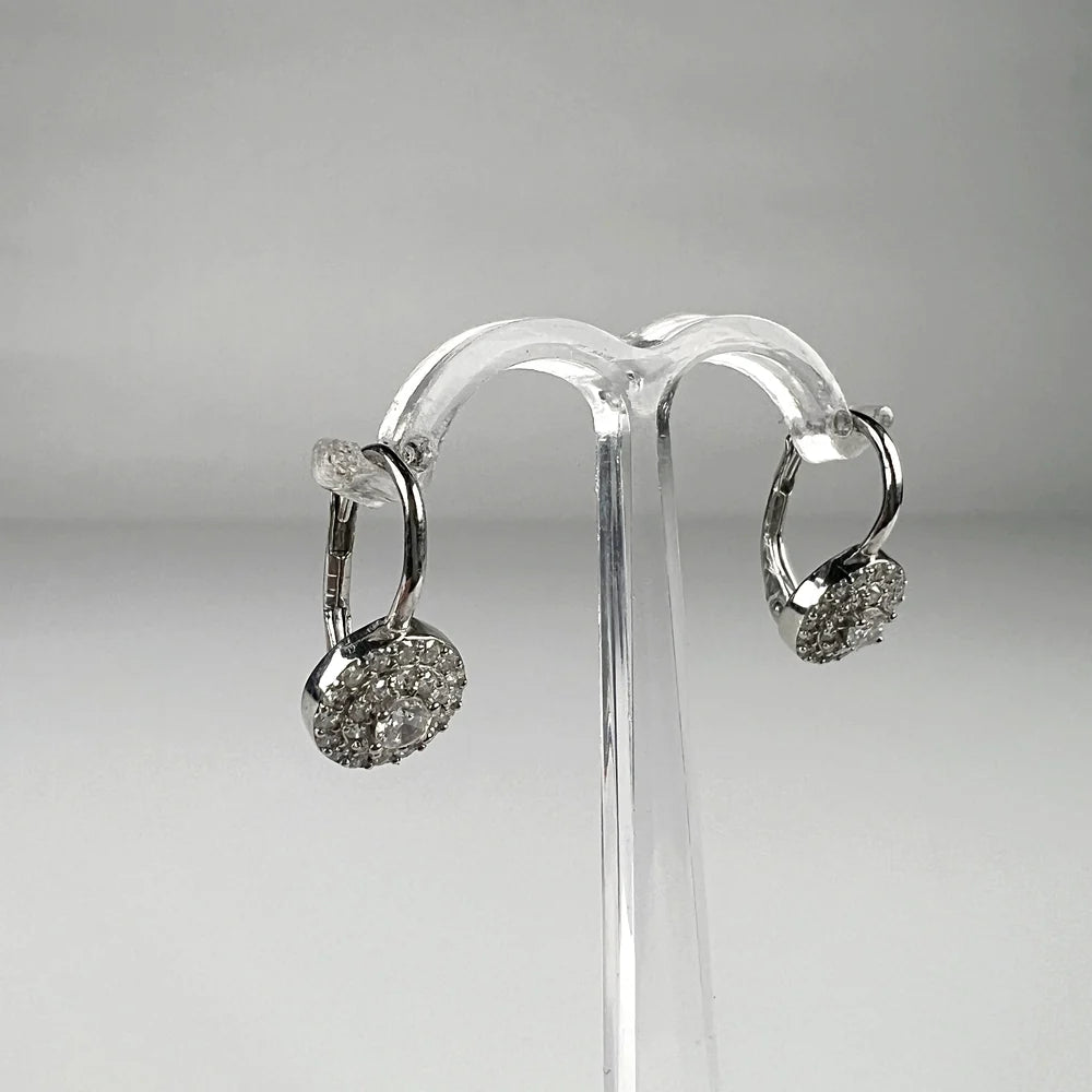 Cercei drop zirconia cu prindere leverback din argint 925 - vedere 2