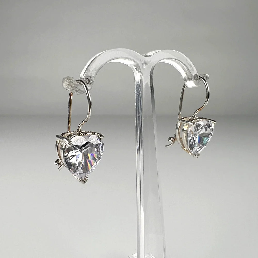 Cercei drop zirconia cu prindere leverback din argint 925 - vedere 2