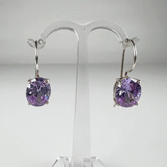 Cercei drop zirconia cu prindere leverback din argint 925 - vedere 1
