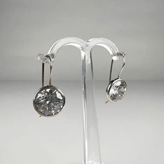 Cercei drop zirconia cu prindere leverback din argint 925 - vedere 2