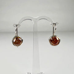 Cercei drop zirconia cu prindere leverback din argint 925 - vedere 1