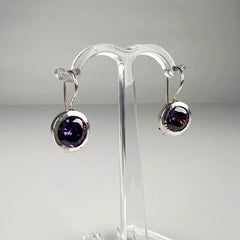 Cercei drop zirconia cu prindere leverback din argint 925 - vedere 2