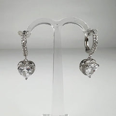Cercei drop zirconia cu prindere leverback din argint 925 - vedere 1