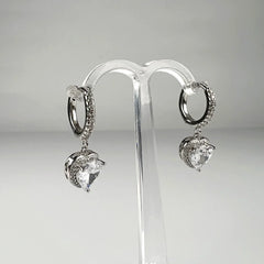 Cercei drop zirconia cu prindere leverback din argint 925 - vedere 2