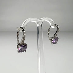 Cercei drop zirconia cu prindere leverback din argint 925 - vedere 2