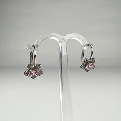 Cercei drop zirconia cu prindere leverback din argint 925 - vedere 2