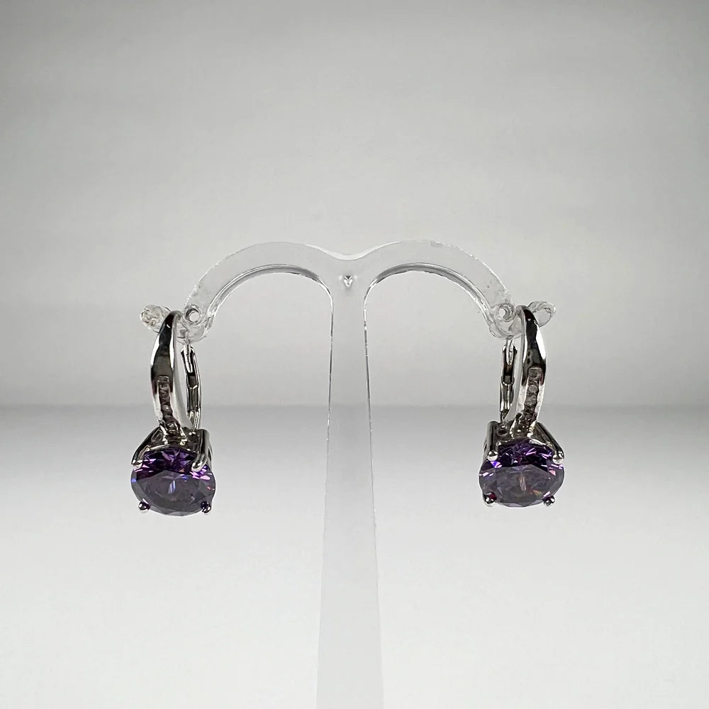 Cercei drop zirconia cu leverback din argint 925 - vedere 1