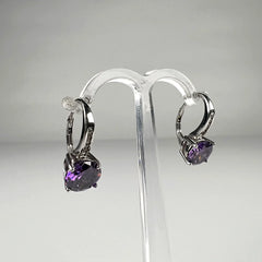 Cercei drop zirconia cu leverback din argint 925 - vedere 2