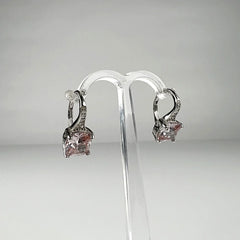 Cercei drop zirconia cu prindere leverback din argint 925 - vedere 2