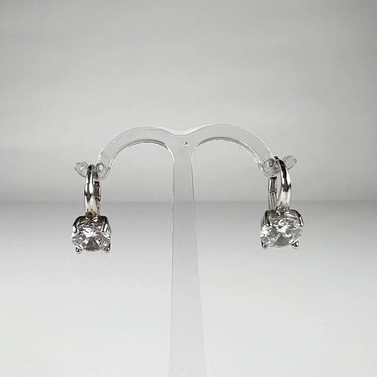 Cercei drop zirconia cu prindere leverback din argint 925 - vedere 1
