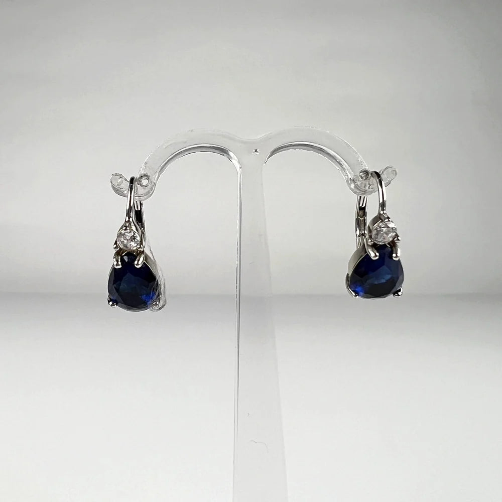 Cercei drop zirconia cu leverback din argint 925 - vedere 1