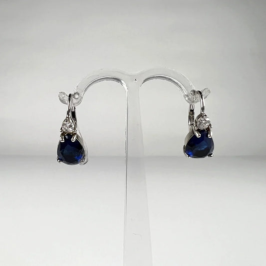 Cercei drop zirconia cu leverback din argint 925 - vedere 1