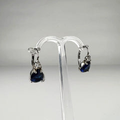 Cercei drop zirconia cu leverback din argint 925 - vedere 2