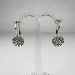 Cercei drop din argint 925 cu zirconia si prindere leverback - vedere 1