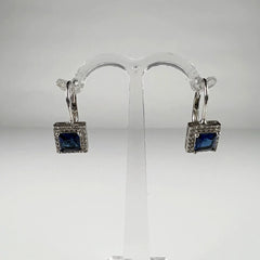 Cercei drop cu zirconia si prindere leverback din argint 925 - vedere 1
