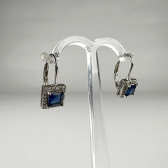 Cercei drop cu zirconia si prindere leverback din argint 925 - vedere 2